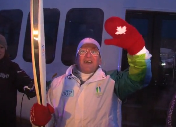 Olympic Torch Relay Day 70 with Eddie “the Eagle” Edwards in Winnipeg, Manitoba