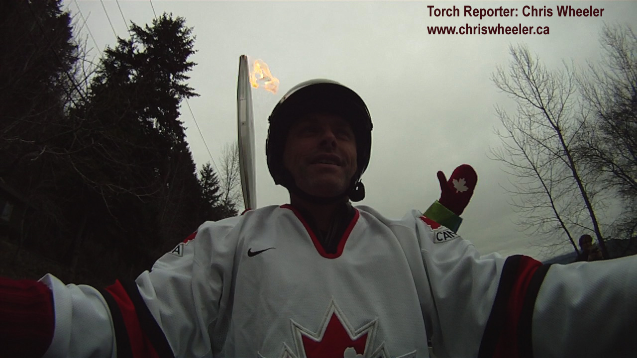 Olympic Flame Travels by Motorbike in Chilliwack, BC