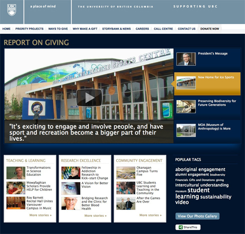 UBC – Report on Giving